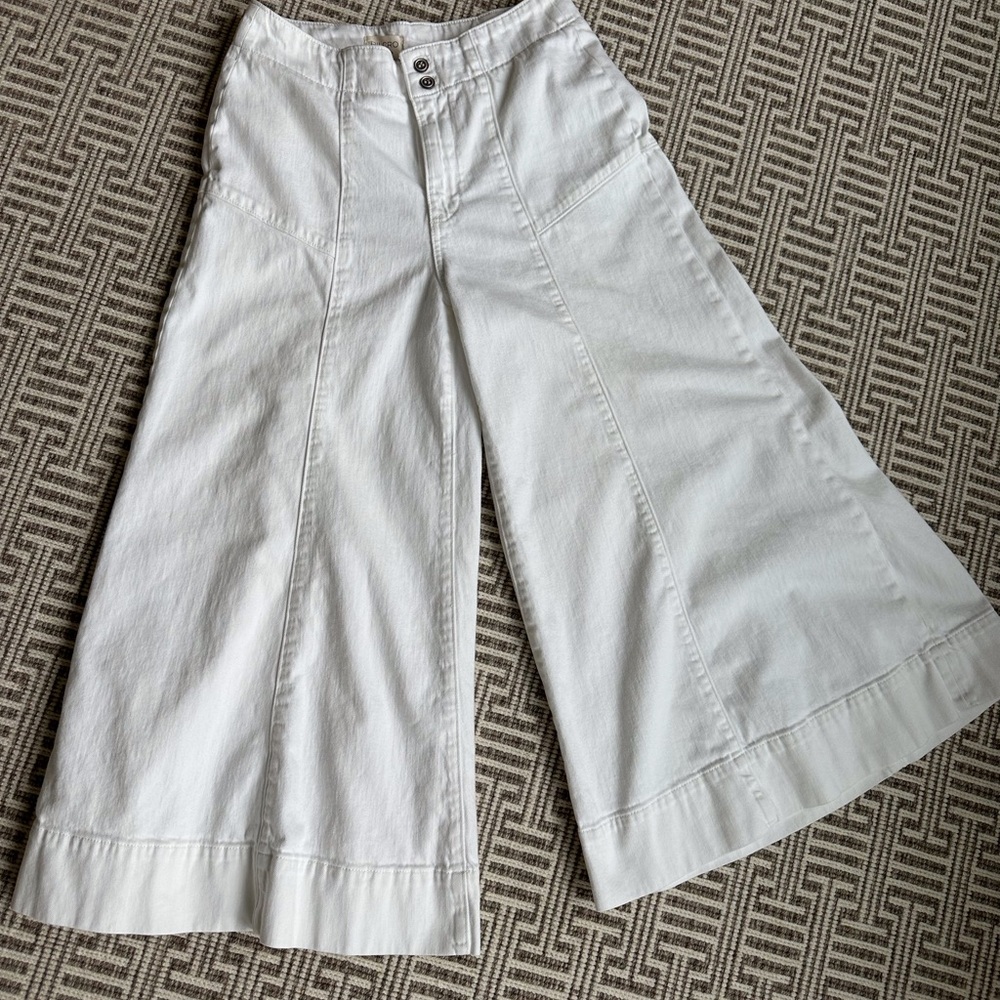 Pilcro White Wide Leg Jeans